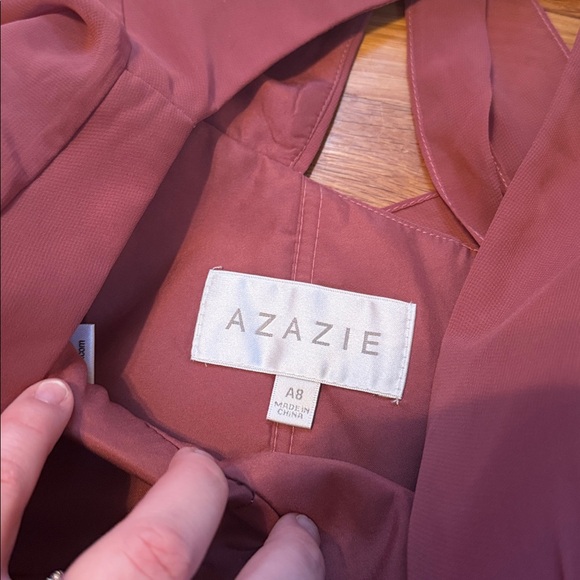 Azazie Kimber in desert rose Maxi Dress size A8 - Picture 9 of 12